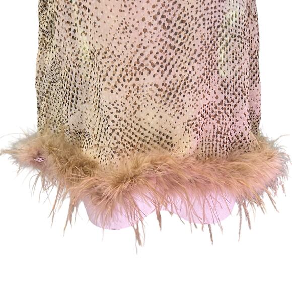 Blue B Feathered Snakeskin Crop Top Edgy Fairy Goth NWT SZ LG Sleeveless Sheer - Picture 3 of 9